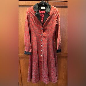 Chic Star Red and Black Paisley Brocade Jacket/dress Steampunk Costume